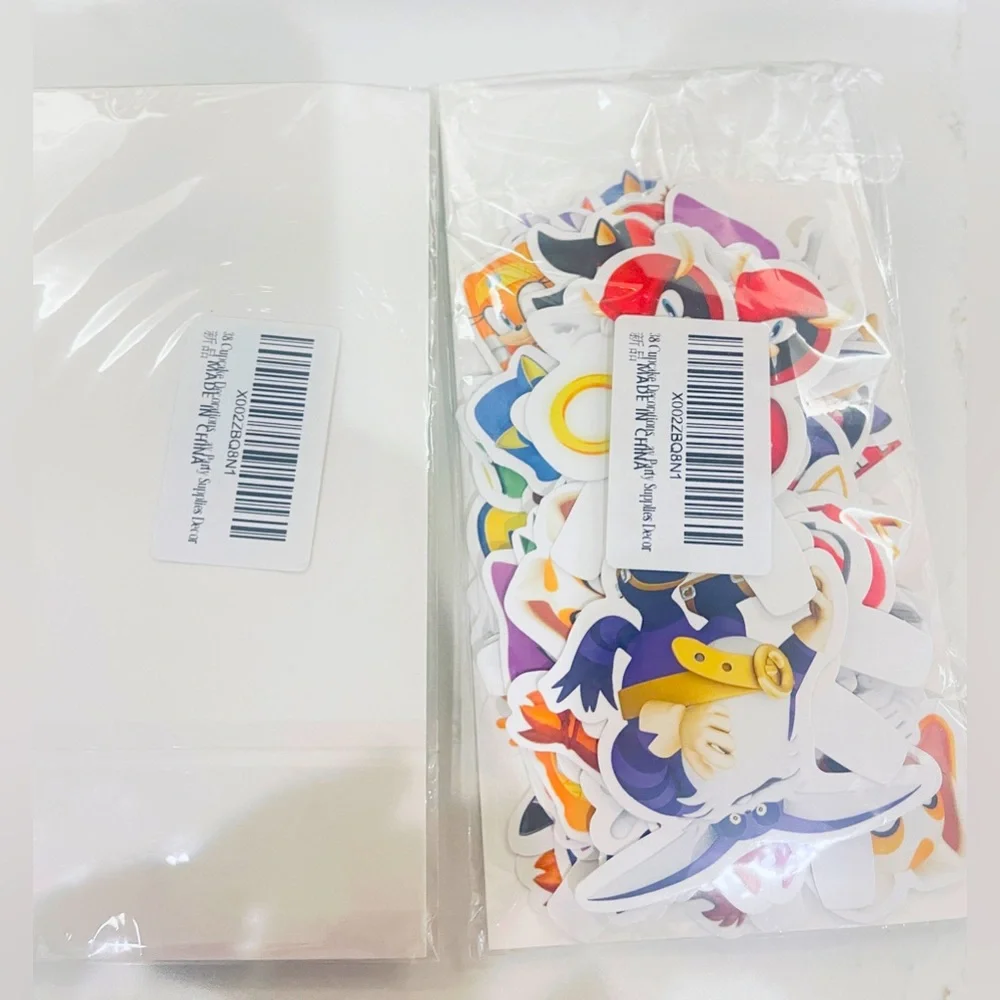 Sonic The Hedgehog Movie 2 pks of 38 individual cupcake character decorations